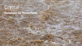  Presentation with soil water - Presentation theme with flooding-after-storm-unglean-water background and a gray colored foreground