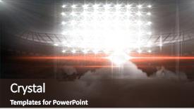  Presentation with digital image - Audience pleasing PPT layouts consisting of floodlighting - digital image of illuminated floodlights backdrop and a tawny brown colored foreground