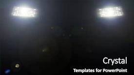  Presentation with generic seated cricket stadium - Slides with floodlighting - spotlight over the stadium background and a black colored foreground