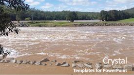  Presentation with flood - Cool new slide deck with floodwater - flood waters at the coomera backdrop and a coral colored foreground