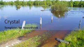  Presentation with flood - Colorful slides enhanced with floodwater - flood backdrop and a light blue colored foreground
