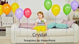  Presentation with air pollution car - PPT theme enhanced with floor and birthday air balloons background and a soft green colored foreground