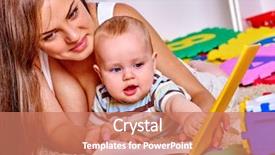  Presentation with mother baby clipart - Cool new presentation theme with floor and plying with puzzle backdrop and a coral colored foreground
