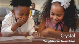  Presentation with african children - Slide deck consisting of floor and reading a storybook background and a tawny brown colored foreground