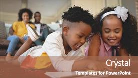  Presentation with storybook - PPT layouts with floor and reading a storybook background and a coral colored foreground