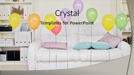  Presentation with helium - Amazing presentation theme having floor and row balloons backdrop and a lemonade colored foreground