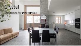  Presentation with granite - Colorful presentation design enhanced with floor and wide windows snow backdrop and a light gray colored foreground