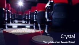 Presentation with corn - Slide set featuring floor at the cinema background and a navy blue colored foreground