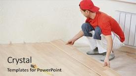  Presentation with work the word in your life - Audience pleasing PPT layouts consisting of floor boards - carpenter worker installing wood parquet backdrop and a lemonade colored foreground