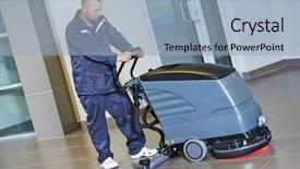  Presentation with cleaning services - Beautiful slide set featuring floor care and cleaning services backdrop and a light blue colored foreground