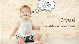  Presentation with childcare - PPT theme with dreaming of happy family adoption background and a lemonade colored foreground