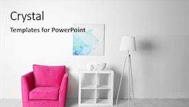  Presentation with pink and white roses - Theme enhanced with floor clean - living room interior with pink background and a white colored foreground