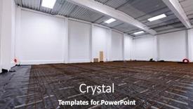  Presentation with industrial concrete - Cool new PPT theme with floor-concrete-reinforcement-at-warehouse backdrop and a dark gray colored foreground