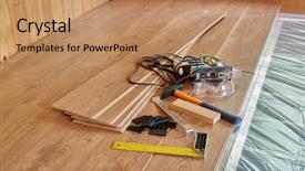  Presentation with electrical protection - PPT theme featuring floor electrical floor heating system background and a coral colored foreground