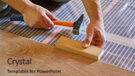  Presentation with electrical protection - Presentation theme having floor electrical floor heating system background and a coral colored foreground