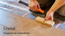  Presentation with flooring - Slides featuring floor electrical floor heating system background and a coral colored foreground