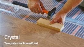  Presentation with infrared - PPT theme enhanced with floor electrical floor heating system background and a coral colored foreground