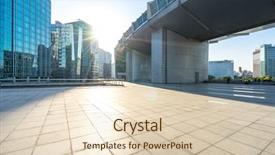  Presentation with buildings - PPT layouts featuring floor front of modern building background and a lemonade colored foreground