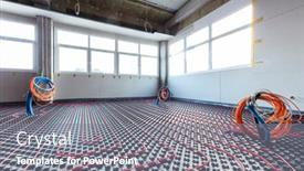  Presentation with interior design office - Audience pleasing PPT theme consisting of floor-heating-and-electrical-outputs backdrop and a gray colored foreground