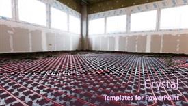  Presentation with interior design office - Presentation theme featuring floor-heating-in-a-new background and a tawny brown colored foreground