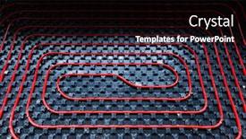  Presentation with pipes - Beautiful slide deck featuring floor-heating-installation-pipes backdrop and a black colored foreground