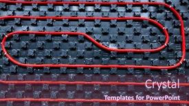  Presentation with pipes - Colorful PPT theme enhanced with floor-heating-installation-pipes backdrop and a tawny brown colored foreground