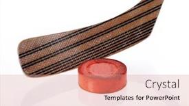 Presentation with hockey puck - PPT theme with floor-hockey-puck-close-up background and a coral colored foreground