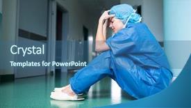  Presentation with healthcare workers - Amazing PPT layouts having floor in corridor at hospital backdrop and a  colored foreground