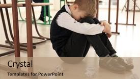  Presentation with school bullying - Slides consisting of floor indoors bullying in school background and a coral colored foreground