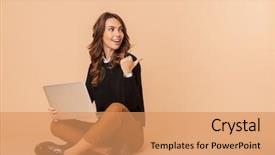  Presentation with floor - Slide deck consisting of floor isolated over beige background and a coral colored foreground