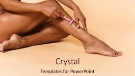  Presentation with shaving - Presentation theme enhanced with floor isolated over beige background and a lemonade colored foreground