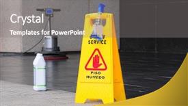  Presentation with maintenance - Audience pleasing PPT theme consisting of floor maintenance backdrop and a gray colored foreground