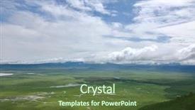  Presentation with green lake - Theme enhanced with floor of ngorongoro crater conservation background and a tawny brown colored foreground