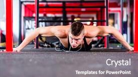  Presentation with floor - Audience pleasing theme consisting of floor of sport fitness gym backdrop and a gray colored foreground
