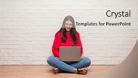  Presentation with standing sitting - Slide set consisting of  background and a  colored foreground