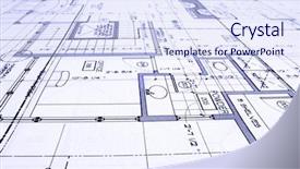  Presentation with floor plan - Audience pleasing presentation theme consisting of floor plan - close up of blue prints backdrop and a sky blue colored foreground