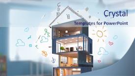  Presentation with floor plan - Slide set having floor plan - house project and design background and a sky blue colored foreground