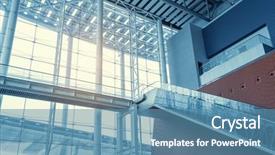  Presentation with floor plan - Beautiful presentation theme featuring floor plan - modern architecture of airport station backdrop and a teal colored foreground