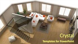 Presentation with floor plan - Presentation enhanced with floor plan - modern interior on the top background and a tawny brown colored foreground