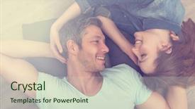  Presentation with lovers - Slide deck consisting of floor plan - romantic flirting lovers at home background and a soft green colored foreground