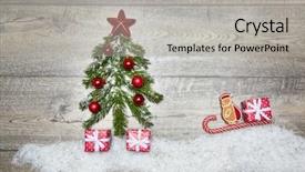  Presentation with santa sleigh - Amazing slide deck having floor santa on his sleigh backdrop and a light gray colored foreground