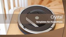  Presentation with robotic - Presentation with floor smart cleaning technology stairs background and a violet colored foreground