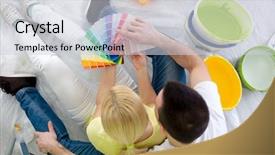  Presentation with equipment - Colorful theme enhanced with floor surrounded equipment for painting backdrop and a lemonade colored foreground