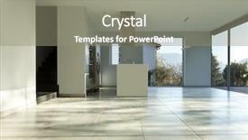  Presentation with kitchen - Presentation theme having floor tile - beautiful modern house view background and a gray colored foreground