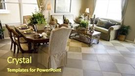  Presentation with fine dining bakery and bistro - Slide deck featuring floor tile - elegant dining area with living background and a tawny brown colored foreground