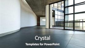  Presentation with villa - Slide deck featuring floor tile - modern empty villa large window background and a dark gray colored foreground