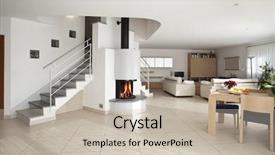  Presentation with living room - Slides enhanced with floor tile - new apartment large living room background and a soft green colored foreground