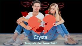  Presentation with animation - Colorful presentation design enhanced with floor with broken heart backdrop and a ocean colored foreground