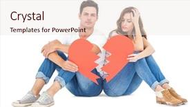  Presentation with broken heart - Slide deck having floor with broken heart background and a lemonade colored foreground