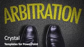 Presentation with arbitration - Theme with floor with the text arbitration background and a dark gray colored foreground
